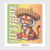 Laten we Fiesta - Tijger Cinco de Mayo Sticker (Vel)