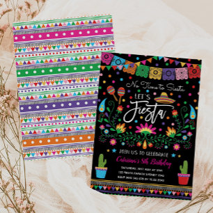 Laten we Fiesta tot we Siesta Mexicaanse verjaarda Kaart