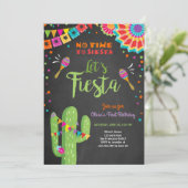 Laten we Fiesta uitnodigen Mexicaanse Verjaardag C Kaart (Staand voorkant)