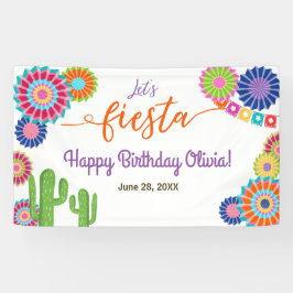Laten we Fiesta Verjaardag banner Mexicaanse Cactu