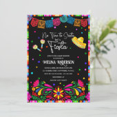 Laten we Fiesta waterverf baby shower Uitnodiging (Staand voorkant)