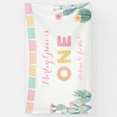 Laten we Fiesta! Welkom meisje 1e verjaardag Spandoek (Verticaal)