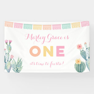 Laten we Fiesta! Welkom meisje 1e verjaardag Spandoek