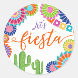 Laten we fista-Sticker Mexicaanse Cactus markeren. Ronde Sticker