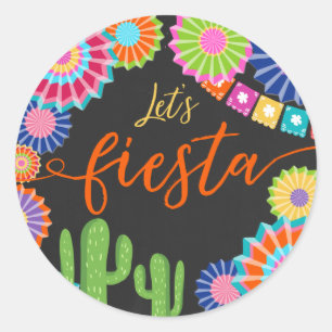Laten we fista-Sticker Mexicaanse Cactus markeren. Ronde Sticker
