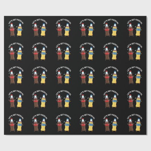 Laten we Fizzical Funny Soda Pop Pun Dark BG halen Cadeaupapier (Vlak)