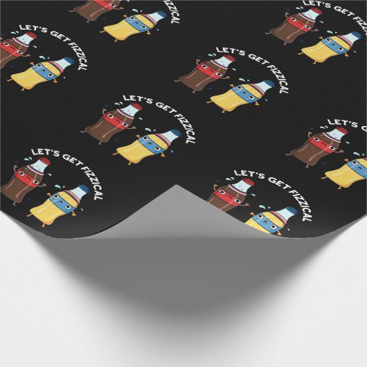 Laten we Fizzical Funny Soda Pop Pun Dark BG halen Cadeaupapier (Hoek)
