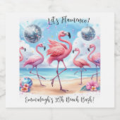 Laten we Flamenco! Birthday Beach Bash Bier Etiket (Enkel label)