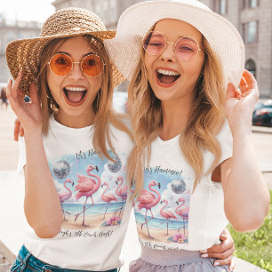 Laten we Flamenco! Verjaardagsfeest op het strand T-shirt
