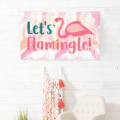 Laten we Flamingale met Flamingo Birds roze Spandoek (Insitu)