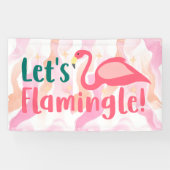 Laten we Flamingale met Flamingo Birds roze Spandoek (Horizontaal)