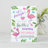 Laten we Flamingale | Tropische feestdag voor gevl Kaart (Staand voorkant)