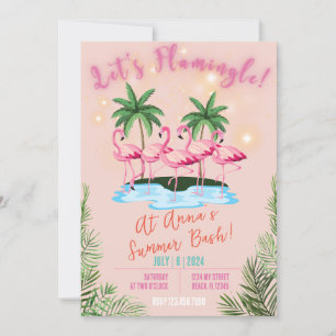 Laten we flamingelen! Flamingo Thema Zomer Bash Ui Kaart
