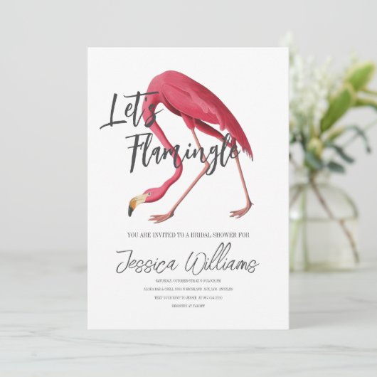 Laten we flamingelen! Tropische Vrijgezellenfeest  Kaart (Staand voorkant)