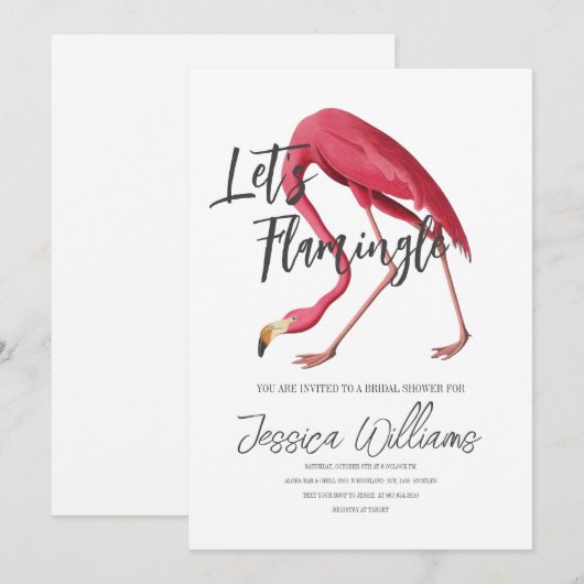 Laten we flamingelen! Tropische Vrijgezellenfeest  Kaart (Voorkant / Achterkant)