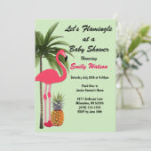 Laten we flamingeren Baby shower ananas, Stippen u Kaart (Staand voorkant)