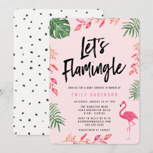 Laten we Flamingle Baby Shower Uitnodiging