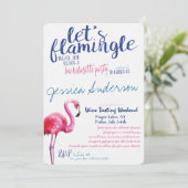 Laten we Flamingle Bachelorette Invitation Kaart (Staand voorkant)