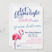 Laten we Flamingle Bachelorette Invitation Kaart (Voorkant)