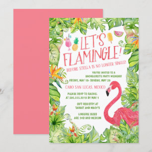 Laten we Flamingle Bachelorette Party houden Kaart