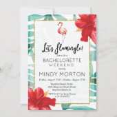 Laten we flamingle Bachelorette weekend uitnodigin Kaart (Voorkant)