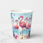 Laten we Flamingle Beach Party Papieren Bekers (Achterkant)