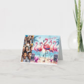 Laten we Flamingle Beach Verjaardags Bash Foto Bedankkaart (Voorkant)