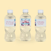 Laten we Flamingle Beach Verjaardags Bash Herdenki Waterfles Etiket