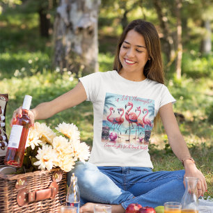 Laten we Flamingle Beach Verjaardagsfeest Herdenki T-shirt