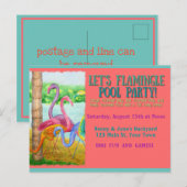 Laten we Flamingle! Briefkaart (Voorkant / Achterkant)