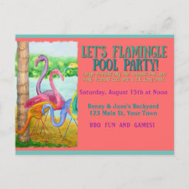 Laten we Flamingle! Briefkaart