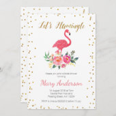Laten we flamingle bruids douche uitnodiging (Voorkant / Achterkant)