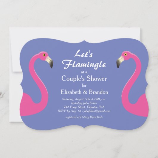Laten we Flamingle Couple's Shower uitnodigen - pa Kaart (Voorkant)