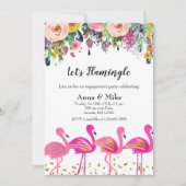 Laten we Flamingle Engagement Party Invitation Kaart (Voorkant)