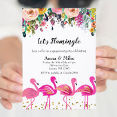 Laten we Flamingle Engagement Party Invitation Kaart