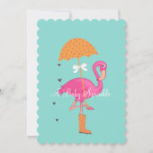Laten we Flamingle Flamingo Baby Party Kaart (Voorkant)