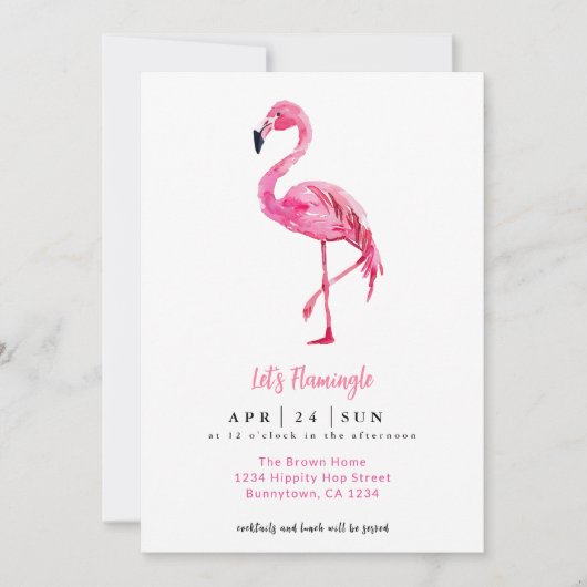 Laten we Flamingle Flamingo Cocktails maken Kaart (Voorkant)