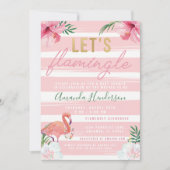 Laten we Flamingle Flamingo Invitation Kaart (Voorkant)
