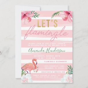 Laten we Flamingle Flamingo Invitation Kaart