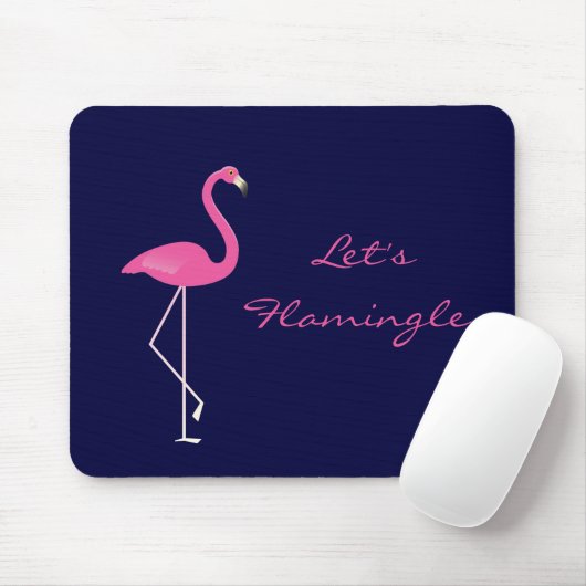 Laten we Flamingle Flamingo Mousepad laten vlammen Muismat (Met muis)