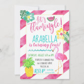 Laten we Flamingle Flamingo Party Invitation Kaart (Voorkant)
