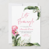 Laten we Flamingle Flamingo Tropical Baby shower a Kaart (Voorkant)