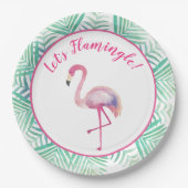 Laten we Flamingle Flamingo Tropical Paper Bord la (Voorkant)
