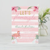 Laten we Flamingle Flamingo Uitnodiging (Staand voorkant)