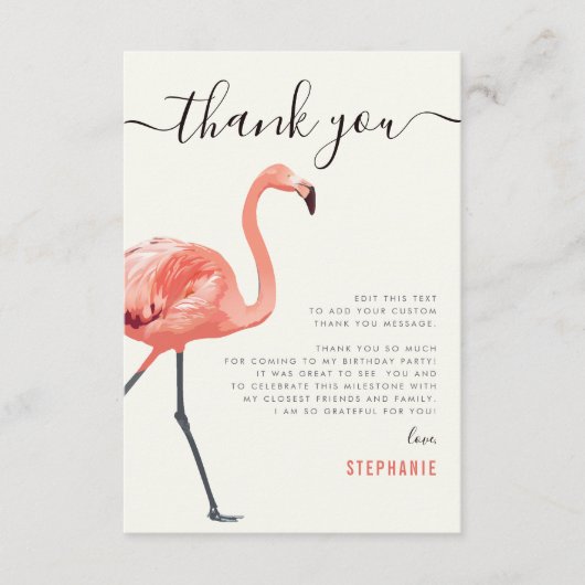 Laten we Flamingle | Flamingo Verjaardag Bedankt (Voorkant)