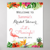 Laten we Flamingle Flamingo Vrijgezellenfeest Sign Poster (Voorkant)