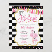 Laten we Flamingle Flamingo Waterverf Baby shower  Kaart (Voorkant / Achterkant)