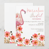 Laten we Flamingle Floral Vrijgezellenfeest Kaart (Voorkant / Achterkant)
