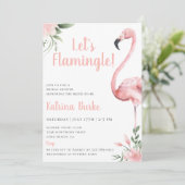 Laten we Flamingle Floral Vrijgezellenfeest Kaart (Staand voorkant)