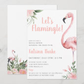 Laten we Flamingle Floral Vrijgezellenfeest Kaart (Voorkant / Achterkant)